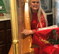 Victoria playing harp at cabot cove of largo assisted living Victoria playing harp at cabot cove of largo assisted living