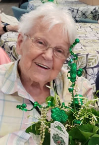 assisted living resident celebrating St Patricks Day assisted living resident celebrating St Patricks Day