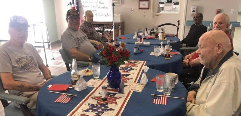 Contact Cabot Cove of Largo for Senior Living assisted living residents celebrating Veterans Day