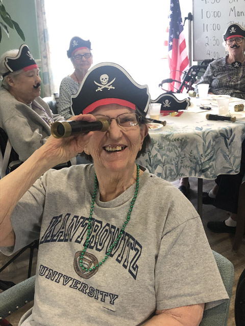 Request a Tour assisted living resident enjoying Gasparilla