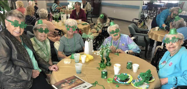 contact form assisted living residents celebrating St Patricks Day
